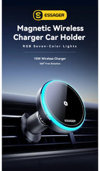 Essager 15W Magnetic Wireless Car Phone Holder Adjustable 360 Degrees Car Charger For IPhone15 14 13 Pro Samsung Universal Phone