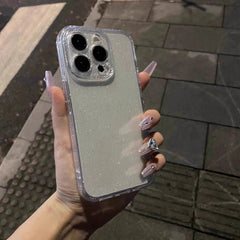 Soft Glitter Transparent Phone Case For iPhone 11 12 13 14 15 16 17 Pro Max Plus Air Shockproof Silicone Clear Bumper Cover