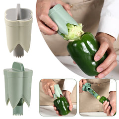 2-in-1 Fruit Pepper Corer Color Pepper Corer Seed Removing Tool Portable Kitchen Utensil Reusable Fruit Vegetable Coring Tool