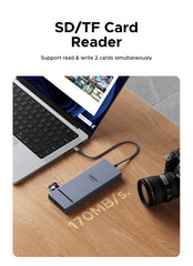 UGREEN USB HUB 4K120Hz DP Type-C to 4K60Hz 2xHDMI SD/TF RJ45 3.5mm USB3.2 Gen2 10Gbps Data for Laptop Dell HP Lenovo Accessories