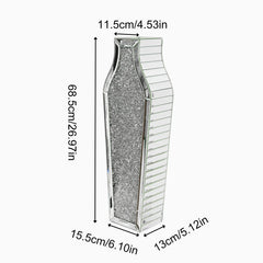 Tall Flower Vase Crushed Diamond Mirrored Floor Home Deco Vase