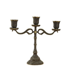 Creative Home Decorations Zinc Alloy High-grade Classical Candles Taipei European Decoration Hotel Wedding Three-Headed Candlest