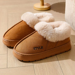 Men / Women New Platform Snow Boots for Women's Home Thick Warm Wool Shoes Women's Outdoor Anti-Slip Fur Velvet Ankle Short Boots Shoes