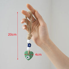 Lucky Eye Glass Blue Turkish Evil Eye Pendant Wall Hanging Multi Color Bead Handmade Decoration for Home Living Room Car