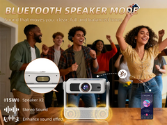 XBJ Smart Touch Screen Portable Projector Support 4K Wifi 6 Bluetooth Auto Focus Compatible with phone/ TVStick/pc/IndoorOutdoor