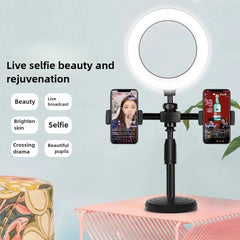 Smartphone Mobile Stand For Cell Phone Holder With LED Ring Light Dual Position For Professional Live Streaming Video Record