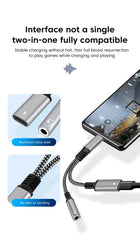 NNBILI 2in1 1in1 USB Type C to 3.5mm Headphone Audio Aux jack Adapter PD 60W Fast Charging Cable for iPhone 15 Samsung Xiaomi