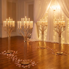 Modern 13-Head Acrylic Candles, Perfect for Wedding Parties, Holiday Gatherings, Outdoor Aisle Table Center Decor