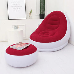 Inflatable Lazy Sofa Chair PVC Flocking Foldable Corner Sofa With  Lunch Lounge Chair Set Living Room Furniture