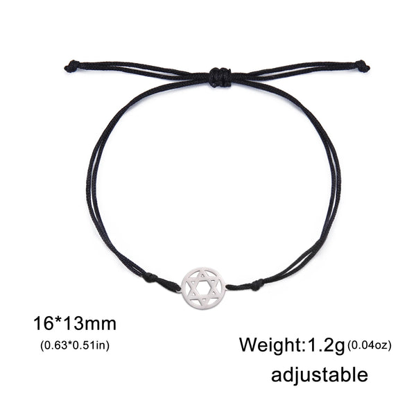 Skyrim Star of David Map Charm Bracelet Women Men Stainless Steel Adjustable Box Chain Bracelets Jewish Jewelry Gift Wholesale