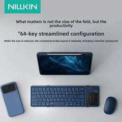 NILLKIN Foldable Bluetooth Wireless Keyboard with Touchpad Compact and Portable For ipad Tablets Smartphones and Computers