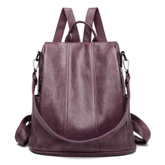 NEW Anti theft Backpack Purses High Quality Soft Leather Female Vintage Bag School Bags Travel Bagpack Ladies Bookbag Rucksack