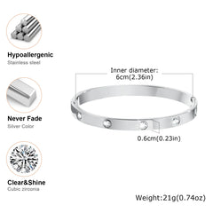 Vnox Gold Plated Love Cuff Bangle – Stainless Steel Bracelet