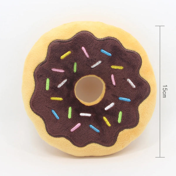 Dog Toys Donut Plush Soundmaking Cute Toy Pets Dog Squeaky Sound Funny Interactive Bite-Resistant Chew Biting Teeth Grinding Pet Shop