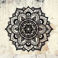 Bohemian Mandala Metal Wall Art - Lotus Flower Design, Zen Home Decor, Easy to Hang for Living Room, Yoga Studio, Meditation Roo