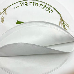 Judaica Embroidered Linen Passover Seder Matzo Cover Round Matzah Holder 3 Pocket Matzoh Holder Passover Decoration Jewish Gift