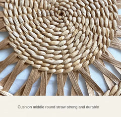 Nordic Round Woven Ottoman Small Mobile Footrest Stool