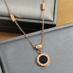 Fashion Roman Digital Wafer Pendant Necklace Stainless Steel Party Jewelry Sexy Choker