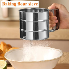 Baking Flour Sifter Food Strainers Powder Stainless Steel Hand-held Reusable Sieve for Flour Cup Shakers Kitchen Baking Tools Kitchen Tools, Cooking Utensils