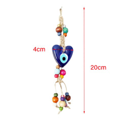 Lucky Eye Glass Blue Turkish Evil Eye Pendant Wall Hanging Multi Color Bead Handmade Decoration for Home Living Room Car