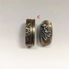 New Sword Handle Tsuka Alloy Fuchi Kashira For Japanese Samurai Katana Wakizashi Sword Fittings