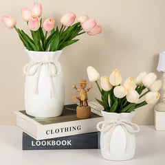 Nordic Bow Design Plastic Flower Vase – Modern Home Decor