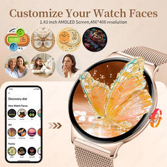 2026New 7.9mm Ultra-Slim SmartWatch Women Health Monitoring Always-On Display 100 +Sports Modes Bluetooth Call Smart Watch Women