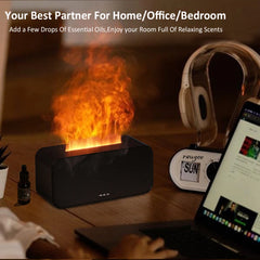 Aroma Diffuser Mini 7 Colorful Flame Air Humidifier Add Essential Oil Aromatherapy with Timing Setting for Home Bedroom Office Home Decor
