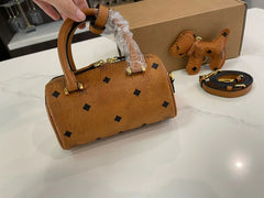 Genuine Leather Boston Aren Mini Pillow Tote Bag for Women