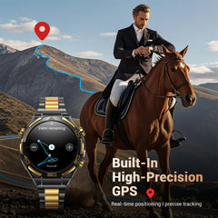 Smartwatch 1.43-inch AMOLED Display 900mAH Battery 45Days Standby Bluetooth 5.3 with Flashlight Men‘s Smart Watch, W90 PRO