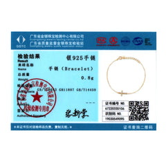 Bamoer Genuine 925 Sterling Silver Adjustable Cross Bracelet 6.10+0.98 inch 14K Gold Plated Chain Link Luxury Jewelry Women Gift