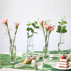 12 Pieces Glass Cylinder Vase, Clear Small Flower Vase, Home Decoration Vase, Party Decoration Vase, Suitable for Wedding Home Decor