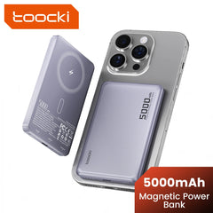 Toocki Magenetic PowerBank 5000mAh 15W Wireless Charging for Magsafe PD 20W Extenal Battery for iPhone 17 16 15 14 13 Pro Max