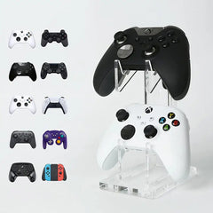 1/2PCS Clear 2 Layer PS5 PS4 Controller Stand With Headphone Holder Game Accessories Organizer Storage Rack For 1/2 Controllers