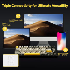 Ajazz AK820/AK820Pro Wireless/Bluetooth Mechanical Keyboard with Knob