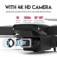 E88 ProIntelligent Folding Drone Supports single/Dual Camera Switching 4KPicture Quality+Wide-angle Shooting WiFiDirect Real-Tim
