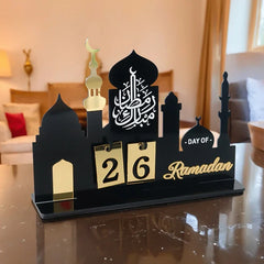 Acrylic Islamic Ramadan Countdown Calendar Gifts Day of Ramadan Calendar with Replacing Number 2026 Eid Mubarak Home Decoration