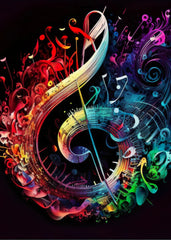 Colorful Symphony Guitar Canvas Wall Decor Musical Inspiration Poster Print Wall Art for Living Room Home Decor Frameless Gifts