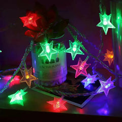 Muslim Ramadan Festival Supplies Star LED Light String Battery Powered EID Mubarak Ornaments Ramadan Decoration for Home Party