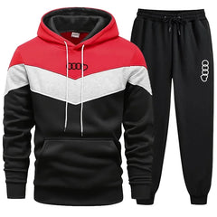 Men’s Tricolor Hoodie Tracksuit Set