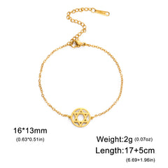 Skyrim Star of David Map Charm Bracelet Women Men Stainless Steel Adjustable Box Chain Bracelets Jewish Jewelry Gift Wholesale