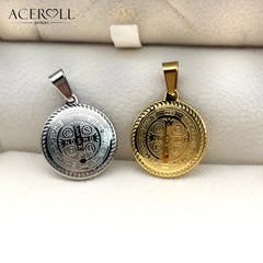 ACEROLL Stainless Steel Catholic Pendant Charms of Saint Benedict  for Christian