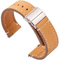Genuin Leather Watchbands For Samsung Galaxy Watch 3 4 5 Strap Women Men18mm 20mm 22mm 24mm Wrist Band Deployment Clasp