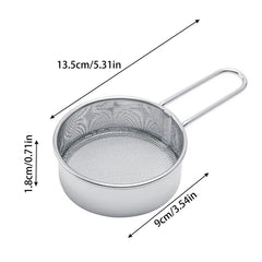 Stainless Steel Flour Sieve Fine Mesh Strainer Baking Flour Sifter With Handle Handheld Coffee Powder Mesh Sieve Baking Tools Kitchen Tools, Cooking Utensils