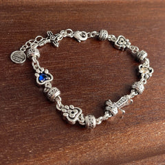 925 Sterling Silver Bracelets for Women Men String Accessories Trend Cross Zircon Pendant Party Jewelry Gift
