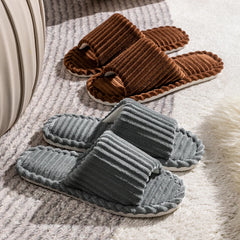 Men’s Open Toe Slippers Anti-Slip Indoor Home Shoes