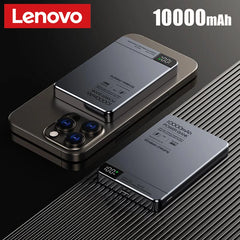Lenovo 10000mah Ultra-thin Power Bank Magnetic Wireless Digital Display Fast Charging External Battery For Magsafe For Iphone