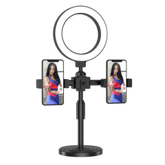 Smartphone Mobile Stand For Cell Phone Holder With LED Ring Light Dual Position For Professional Live Streaming Video Record
