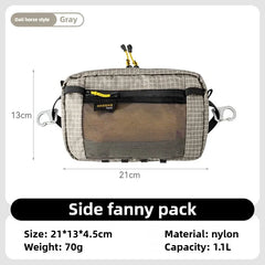 Dyneema Tactical UHMWPE Fanny Pack Waterproof UltraLight 1.1L Multi Pocket for Cycling Running Hiking Camping Outdoor Sports