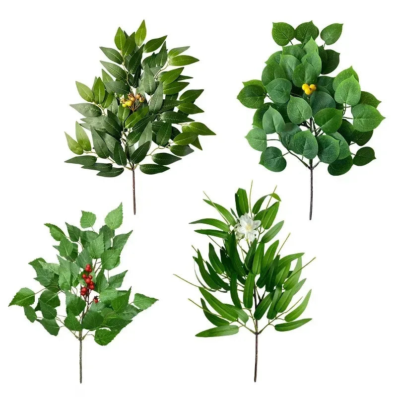 Fake Plant Home Living Room Decor Simulation Green Eucalyptus Leaves Jungle Arrangement Flower Arrangement Accessories